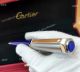 New Cartier Santos-Dumont Blue and Silver Ballpoint pen AAA Replica (6)_th.jpg